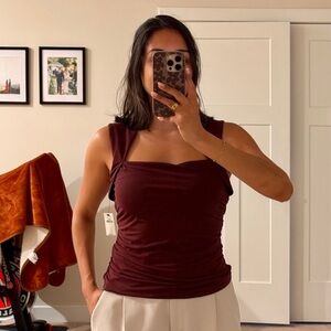 Banana Republic Deep Burgundy Sleeveless Blouse